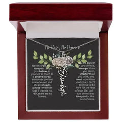 Birth Flower Necklace With Name I No Rain - No Flowers | Elegant Gift for Daughter - Femstylo
