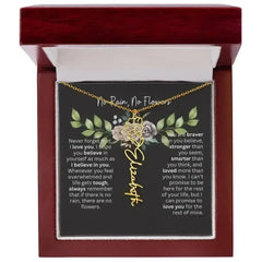 Birth Flower Necklace With Name I No Rain - No Flowers | Elegant Gift for Daughter - Femstylo