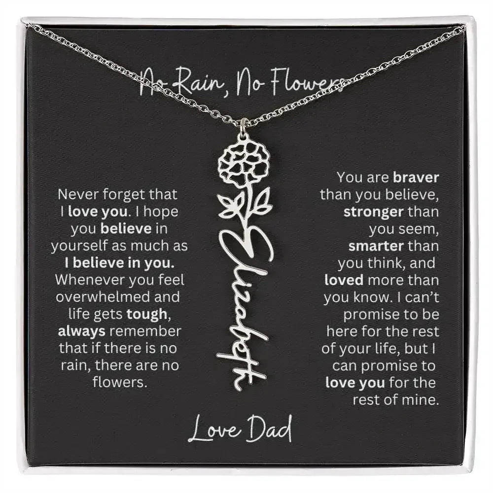 Beautiful Necklace Gift for Daughter From Dad - 'Never Forget That I Love You - Femstylo