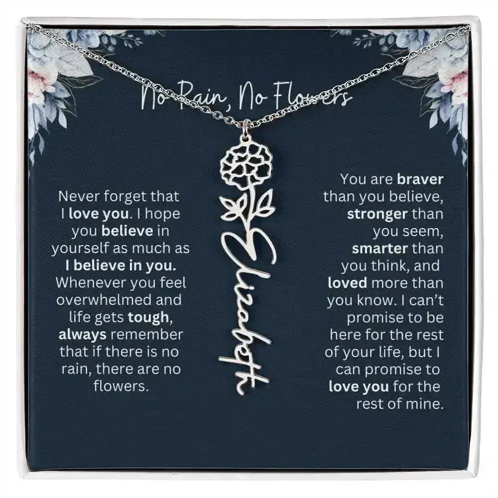 No Rain - No Flowers | Birth Necklace | Name Necklace | Special Gift from Dad to Daughter - Femstylo
