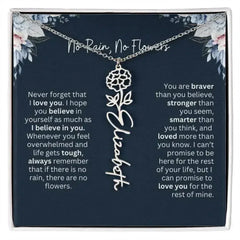 No Rain - No Flowers | Birth Necklace | Name Necklace | Special Gift from Dad to Daughter - Femstylo