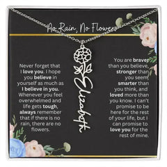 Inspirational No Rain No Flowers Necklace - Femstylo