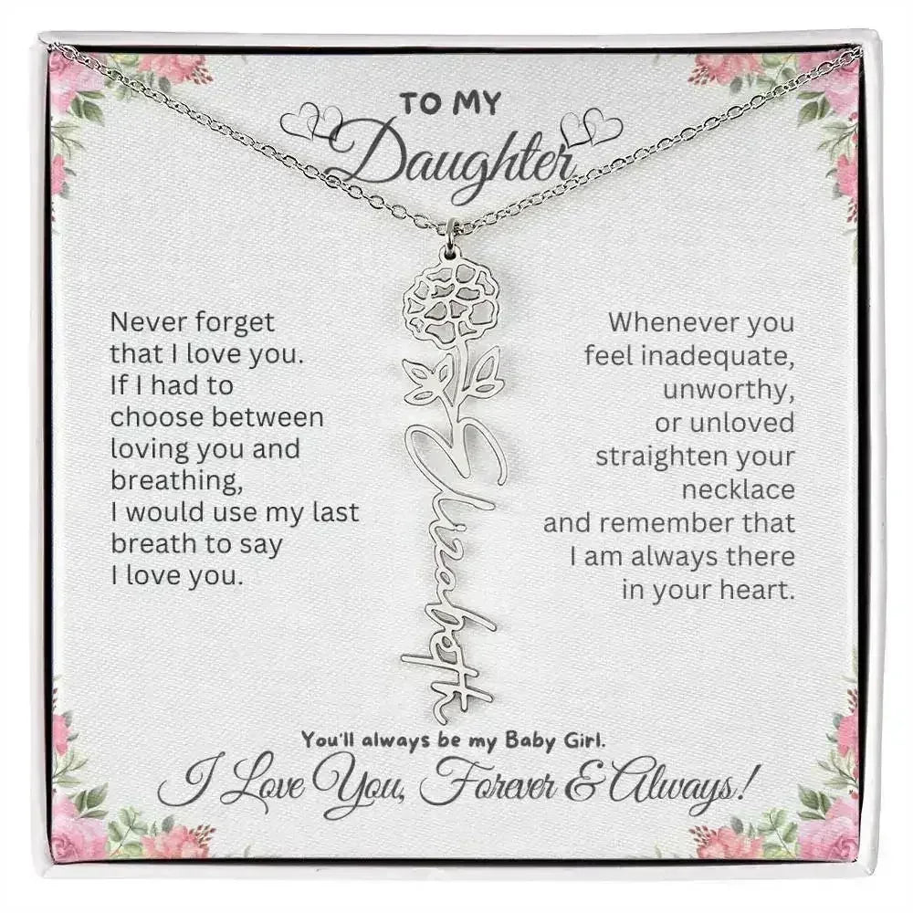 To My Daughter I Birthday Gift I Christmas Present I Birth Necklace I Name Necklace - Femstylo