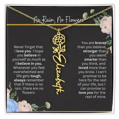 Inspirational No Rain No Flowers Necklace - Femstylo