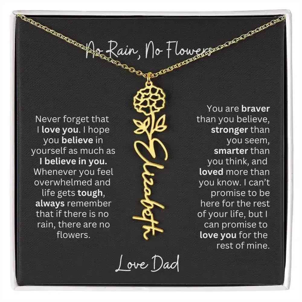 Beautiful Necklace Gift for Daughter From Dad - 'Never Forget That I Love You - Femstylo