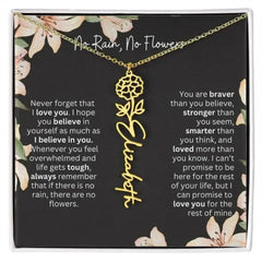 To My Beautiful Daughter Necklace I Birth Flower Necklace With Name I No Rain - No Flowers - Femstylo