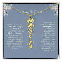 No Rain - No Flowers | Birth Necklace | Name Necklace | Custom Gift from Dad to Daughter and Bonus Daughter - Femstylo