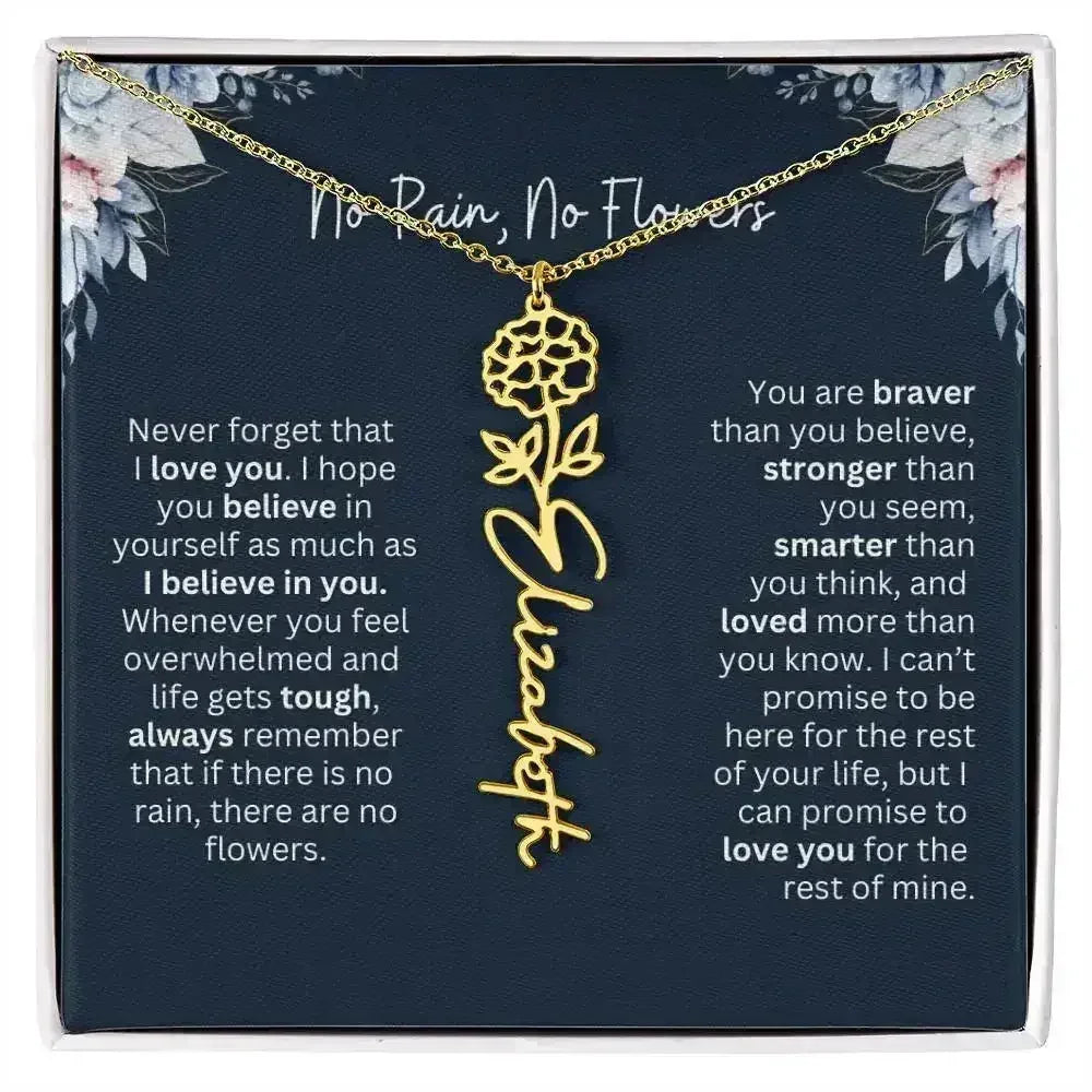 No Rain - No Flowers | Birth Necklace | Name Necklace | Special Gift from Dad to Daughter - Femstylo