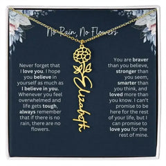 No Rain - No Flowers | Birth Necklace | Name Necklace | Special Gift from Dad to Daughter - Femstylo