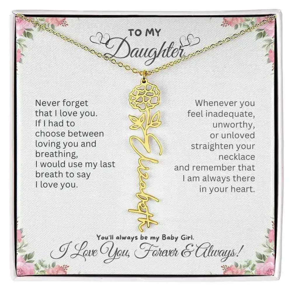To My Daughter I Birthday Gift I Christmas Present I Birth Necklace I Name Necklace - Femstylo