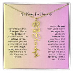 No Rain - No Flowers I Birth Necklace I Name Necklace I Pink - Femstylo
