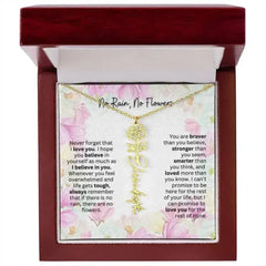 Birth Flower Necklace With Name I No Rain - No Flowers | Special Gift for Granddaughter - Femstylo