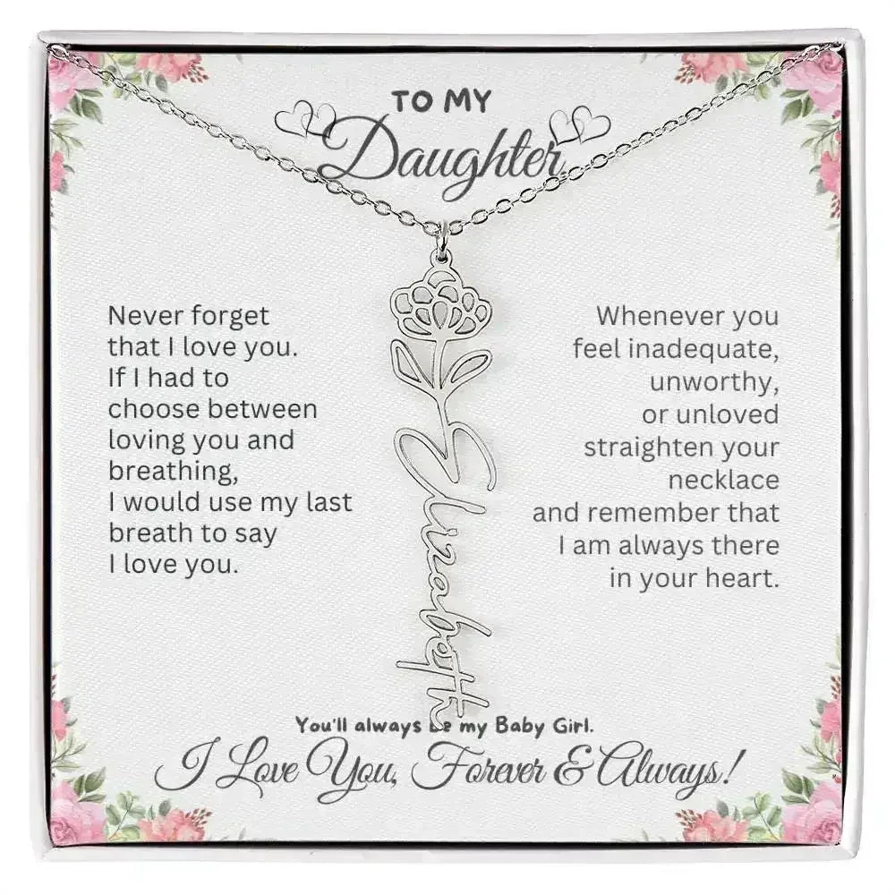 To My Daughter I Birthday Gift I Christmas Present I Birth Necklace I Name Necklace - Femstylo