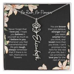 To My Beautiful Daughter Necklace I Birth Flower Necklace With Name I No Rain - No Flowers - Femstylo