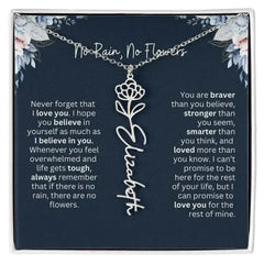 No Rain - No Flowers | Birth Necklace | Name Necklace | Special Gift from Dad to Daughter - Femstylo