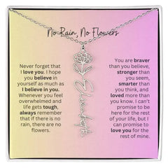 No Rain - No Flowers I Birth Necklace I Name Necklace I Pink - Femstylo