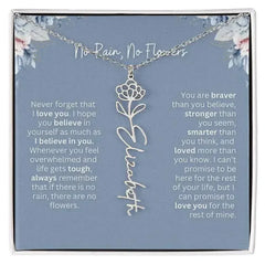 No Rain - No Flowers | Birth Necklace | Name Necklace | Custom Gift from Dad to Daughter and Bonus Daughter - Femstylo