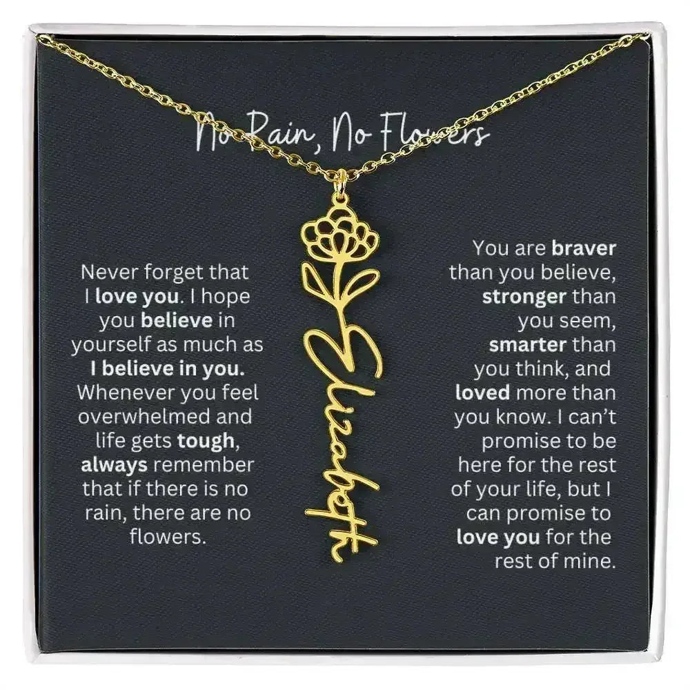 No Rain - No Flowers I Birth Necklace I Name Necklace - Femstylo