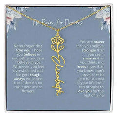 No Rain - No Flowers | Birth Necklace | Name Necklace | Custom Gift from Dad to Daughter and Bonus Daughter - Femstylo