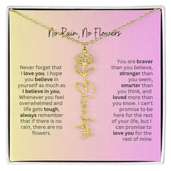 No Rain - No Flowers I Birth Necklace I Name Necklace I Pink - Femstylo