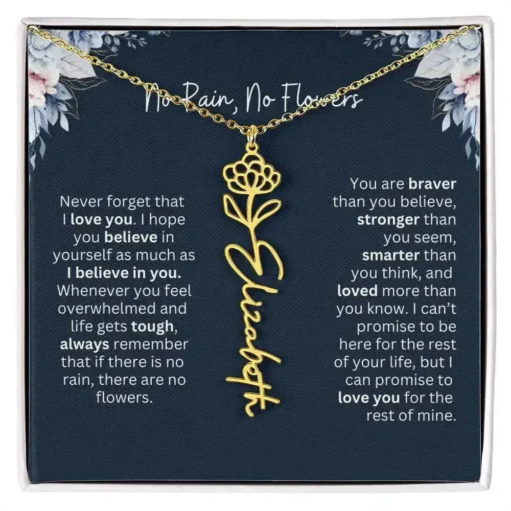 No Rain - No Flowers | Birth Necklace | Name Necklace | Special Gift from Dad to Daughter - Femstylo