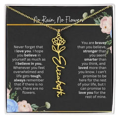 Inspirational No Rain No Flowers Necklace - Femstylo