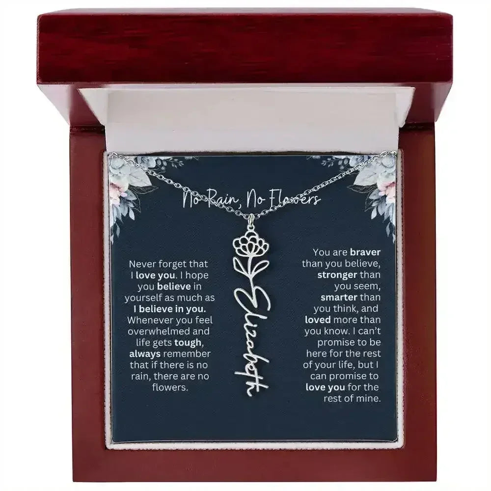 No Rain - No Flowers | Birth Necklace | Name Necklace | Special Gift from Dad to Daughter - Femstylo