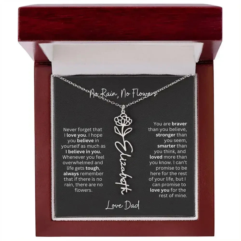 Beautiful Necklace Gift for Daughter From Dad - 'Never Forget That I Love You - Femstylo