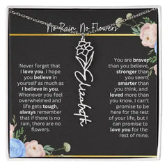Inspirational No Rain No Flowers Necklace - Femstylo
