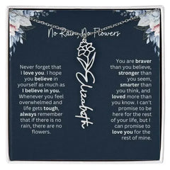 No Rain - No Flowers | Birth Necklace | Name Necklace | Special Gift from Dad to Daughter - Femstylo