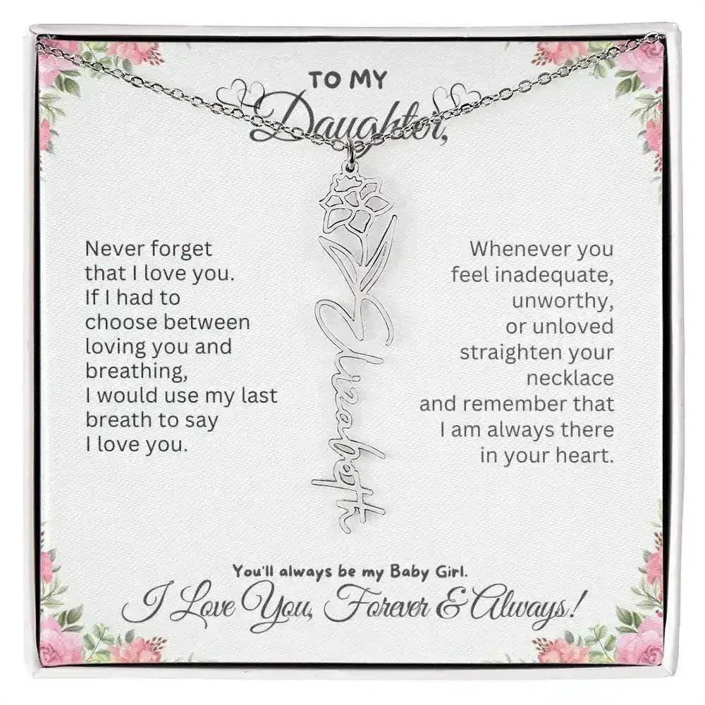 To My Daughter I Birthday Gift I Christmas Present I Birth Necklace I Name Necklace - Femstylo