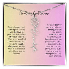 No Rain - No Flowers I Birth Necklace I Name Necklace I Pink - Femstylo