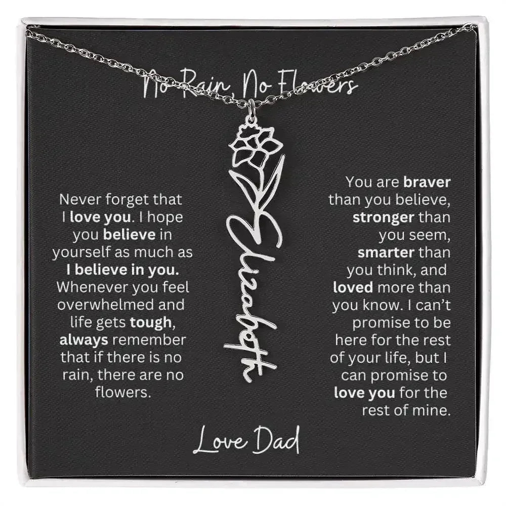 Beautiful Necklace Gift for Daughter From Dad - 'Never Forget That I Love You - Femstylo