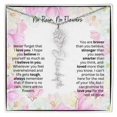 Birth Flower Necklace With Name I No Rain - No Flowers | Special Gift for Granddaughter - Femstylo