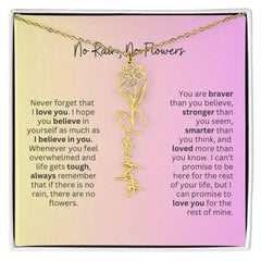 No Rain - No Flowers I Birth Necklace I Name Necklace I Pink - Femstylo