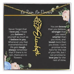 Inspirational No Rain No Flowers Necklace - Femstylo
