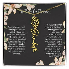To My Daughter I Birth Flower Necklace With Name I No Rain - No Flowers - Femstylo