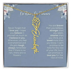 No Rain - No Flowers | Birth Necklace | Name Necklace | Custom Gift from Dad to Daughter and Bonus Daughter - Femstylo