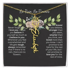 Birth Flower Necklace With Name I No Rain - No Flowers | Elegant Gift for Daughter - Femstylo