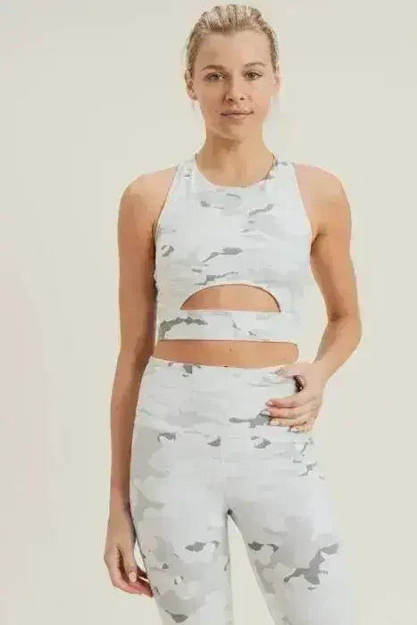 Snow Camo Sport Crop Top - Femstylo
