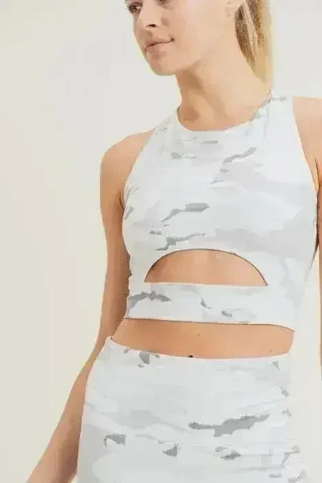 Snow Camo Sport Crop Top - Femstylo