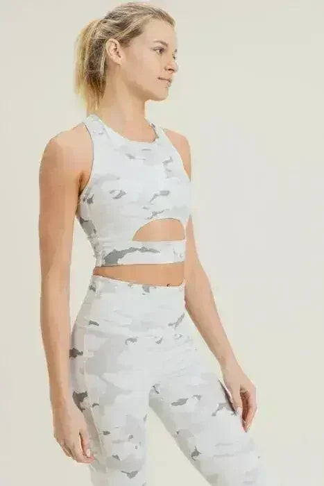 Snow Camo Sport Crop Top - Femstylo