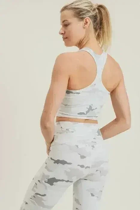Snow Camo Sport Crop Top - Femstylo