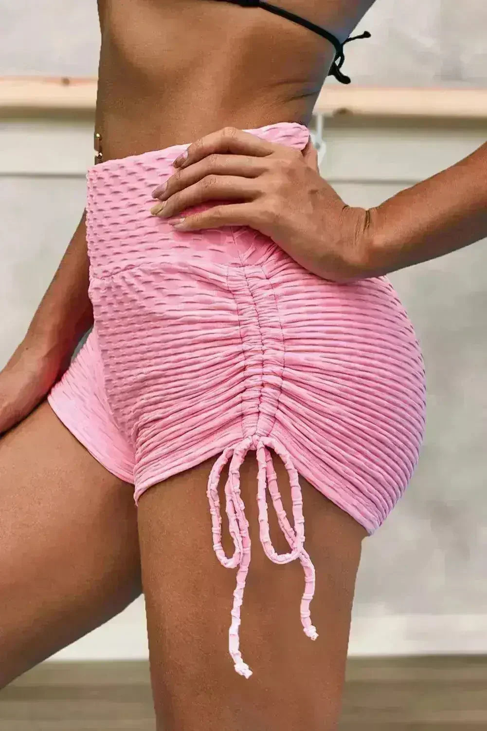 Pink Butt Lifting High Waist Women's Swim Short - Femstylo