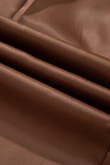 Brown Houndstooth Lapel Collar Blazer | Femstylo