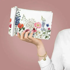 Floral Designed Zipped Clutch Bag - Femstylo