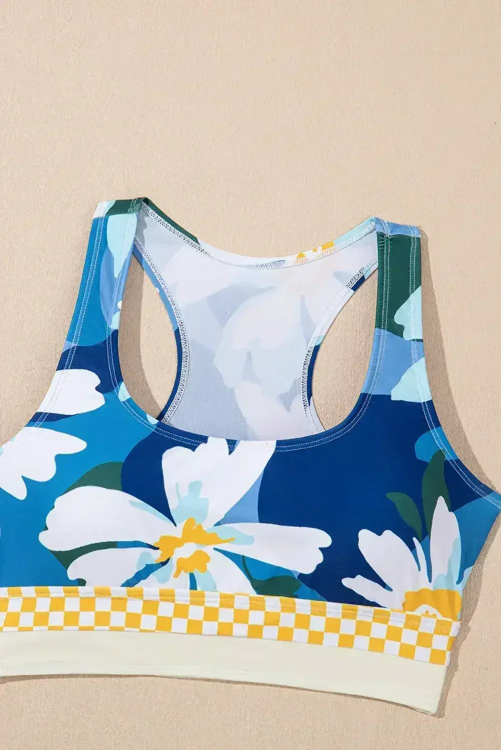 Green Floral Print Racerback High Waist Bikini Swimwear - Femstylo