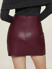 Ruched Mini Skirt with Zipper - Femstylo