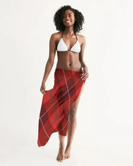 Sheer Plaid Red Swimsuit Cover Up - Femstylo