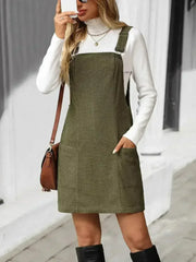 Texture Sleeveless Mini Dress with Pockets - Femstylo
